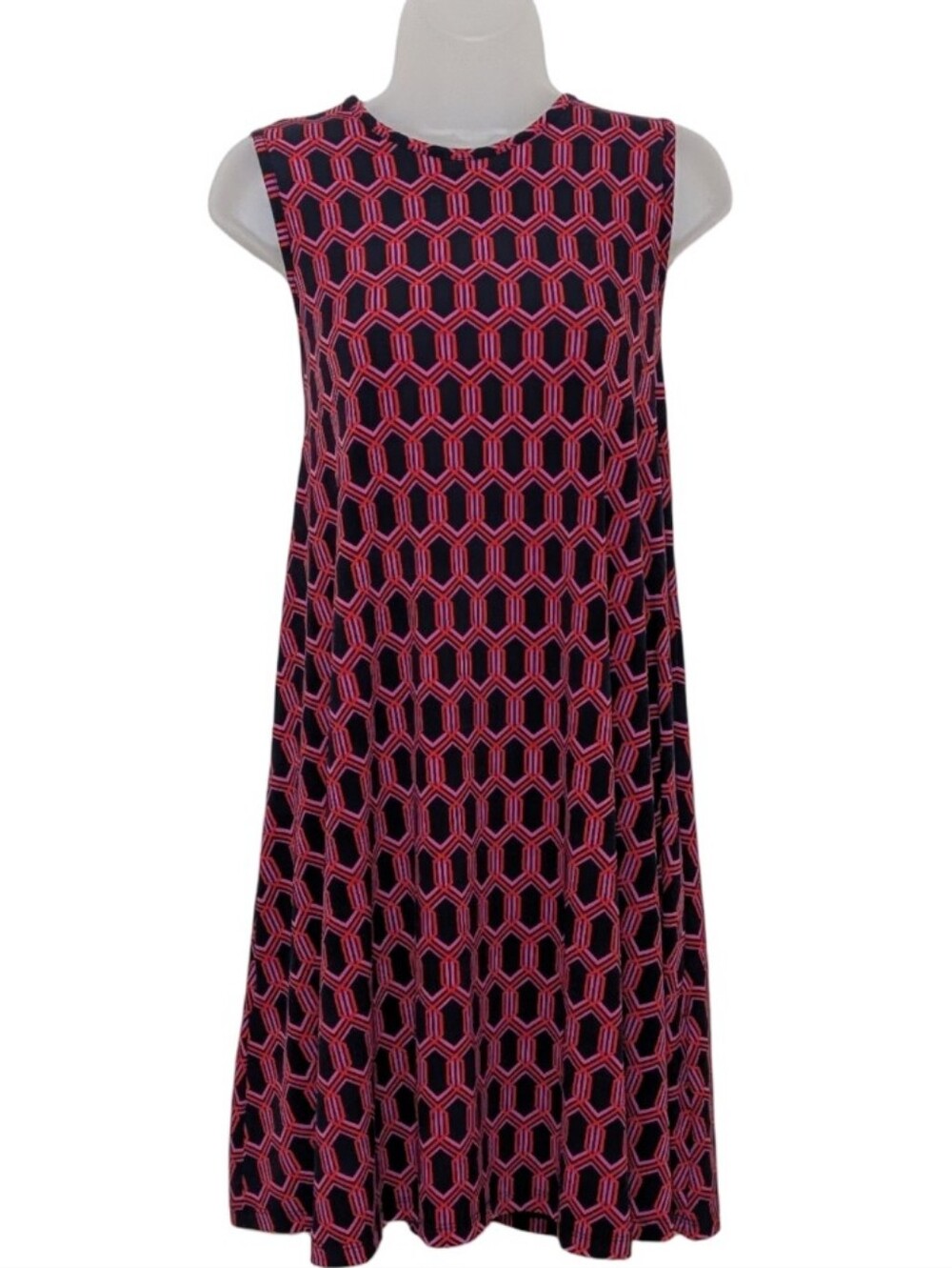Nicole Miller | Sleeveless | Geometric A-Line Shift  Dress | Retro | Chic | Work